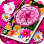 flower blossoms spring clock android application logo